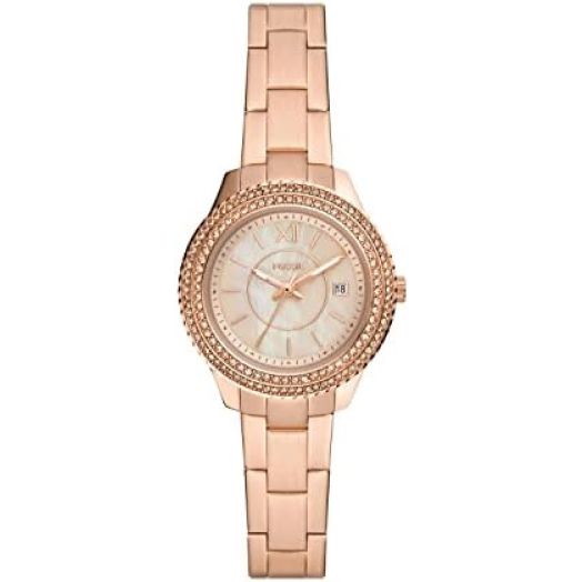 Fossil Women's Stella Mini Stainless Steel Crystal-Accented Multifunction Quartz Watch