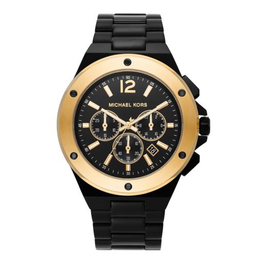 Michael Kors Watches Men's Lennox Quartz Watch with Stainless Steel Strap, Black, 24 (Model: MK8941)