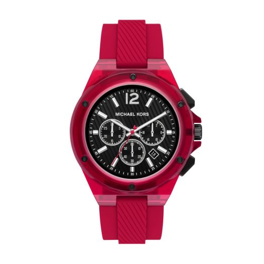 Michael Kors Lennox Chronograph Red Translucent Nylon and Silicone Men's Watch (Model: MK8960)