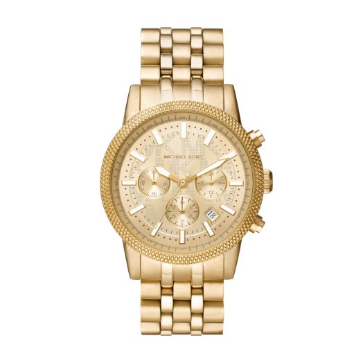 Michael Kors Hutton Men's Watch, Stainless Steel Chronograph Watch for Men with Steel or Leather Band