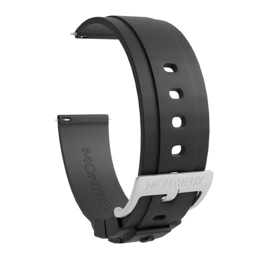 MONTREUX 20mm Premium Quick Release FKM Rubber Watch Strap Band for Rolex, Omega, TAG Heuer, Seiko & More (Black)