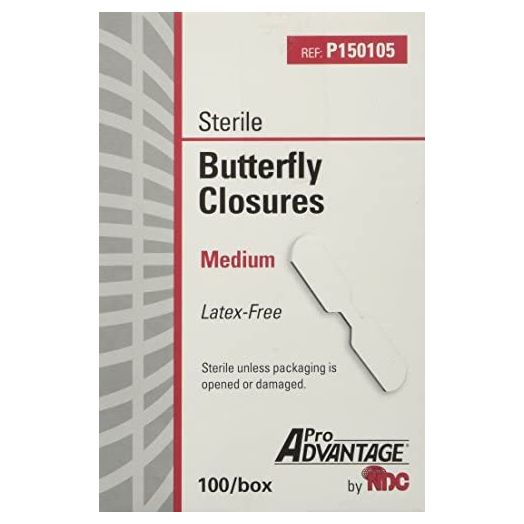 ProAdvantage Sterile Butterfly Closure Bandages, Medium, Latex-Free, 100/bx