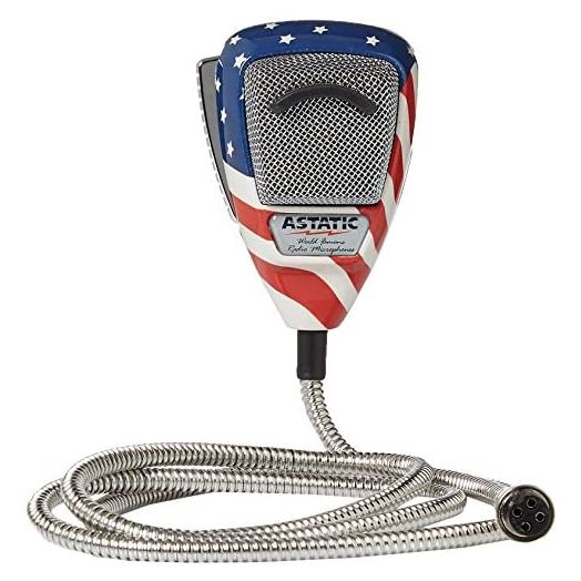 Astatic 302-10309 Stars N' Stripes Noise Canceling 4-Pin CB Microphone