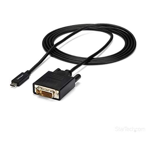 StarTech.com USB-C to DVI Cable - 6 ft / 2m - 1080p - 1920x1200 - USB-C DVI Monitor Cable - USB C Cable - Computer Monitor Cable (CDP2DVIMM2MB)