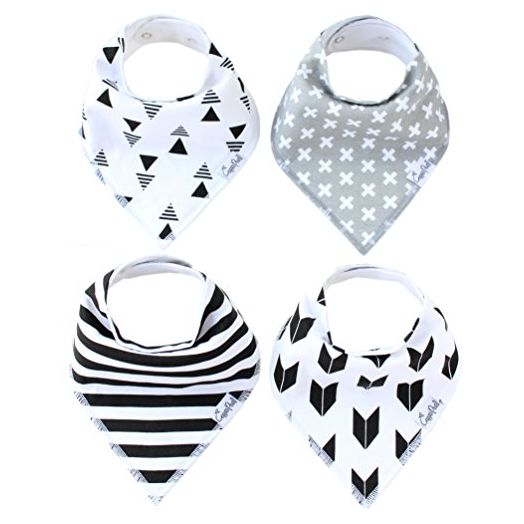 Baby Bandana Drool Bibs for Drooling and Teething 4 Pack Gift Set “Shade” by Copper Pearl