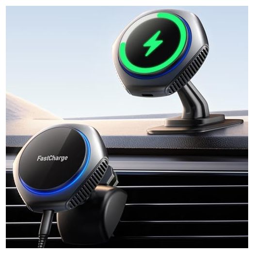 for MagSafe Car Mount Charger, 15W Zinc Alloy Fast Charging Magnetic Wireless Car Charger Phone Holders for Your Car Fits for iPhone 15 Pro Max Plus 14 13 12 Mini MagSafe Case