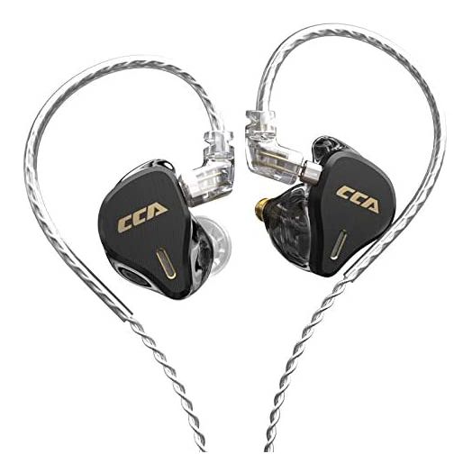 CCA CS16 in-Ear Monitors, HiFi in-Ear Earphones,16BA Reference HiFi Stereo IEM Wired Earphones/Earbuds/Headphones with Detachable Cable CPin for Musician Audiophile(No mic, Black)