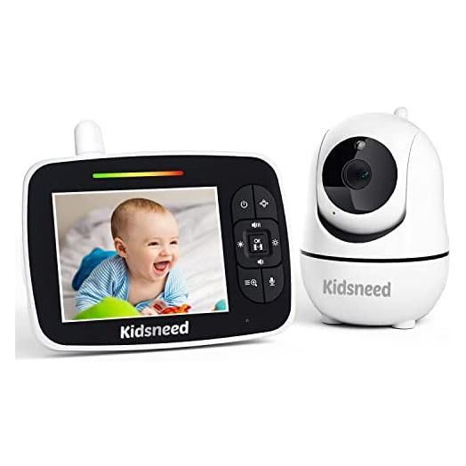 Baby Monitor, 3.5" Screen Video Baby Monitor with Camera and Audio, Remote Pan-Tilt-Zoom , Night Vision, VOX Mode, Temperature Monitoring, Lullabies, 2-Way Talk, 960ft Range