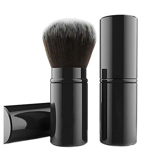 Falliny Retractable Kabuki Makeup Brushes, Travel Face Blush Brush, Portable Powder Brush with Cover for Blush, Bronzer, Buffing, Highlighter Flawless Powder Cosmetics