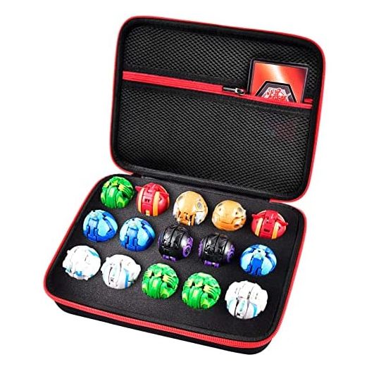 Toy Organizer Storage Case Compatible with Bakugan Figures, BakuCores and Armored Alliance, Geogan Rising Battle Action Figure, Mini Toys Container Holder Bakugons Box with Mesh Pocket (Bag Only)