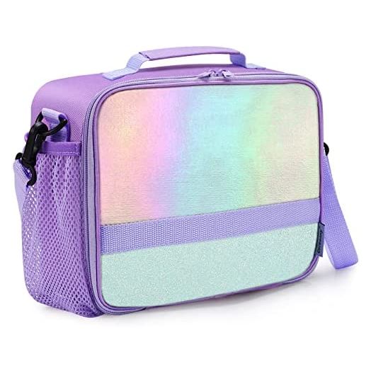 Kids Lunch Box Insulated Kids Lunch Bag for School,Lunch Box for Girls Kids with Adjustable Shoulder Strap&Bottle Holder,Girls Lunch Box with Durable Zipper Pockets ,Keep Food Cold&Warm for Long Time