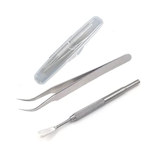 ideanovo Tick Remover Kit - Stainless Steel Tick Remover + Tweezers for Pets Dog, Cat and Humans