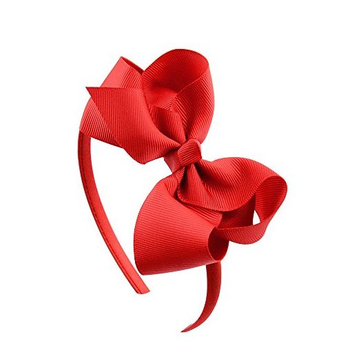 BPNHNA Bow Headband, Large Bowknot Hair Hoop for Girls (Red)