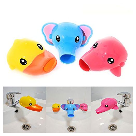 RafaLife Bath Toys - Faucet Extender, Animal Spout Sink Handle Extender for Toddlers Kids, Baby Safe and Fun Hand-Washing Solution, Promotes Hand Washing in Children (3 Pack)
