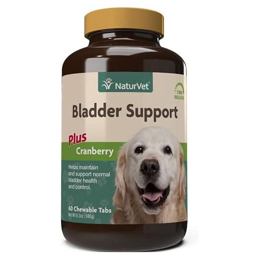 NaturVet – Bladder Support For Dogs – Plus Cranberry | Supports Healthy Bladder Control & Normal Urination | 60 Time Release Chewable Tablets
