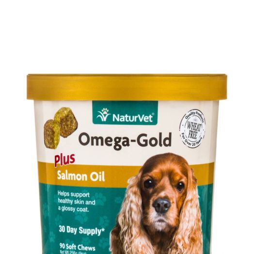 NaturVet Omega-Gold Plus Salmon Oil - 90 Soft Chews