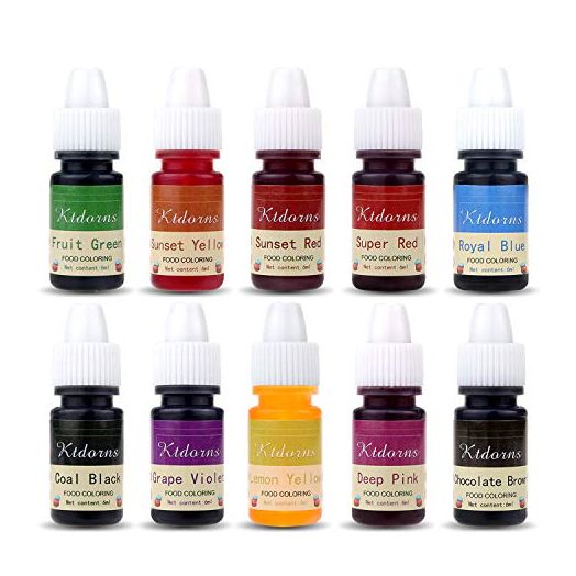 Food Coloring, 10 Color cake food coloring liquid Variety Kit