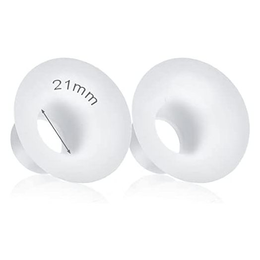 Durceler 21mm Flange Inserts Compatible with Medela / Spectra / Rainyb / Willow / Momcozy / TSRETE 24mm Breast Pump Shields or Freemie 25mm Funnels/Cups; Reduce Nipple Tunnel Down to 21mm; 2pc/Each