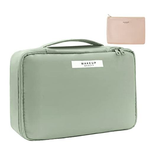 Travel Makeup Bag Cosmetic Bag Makeup Bag Toiletry bag for women and girls (Green)