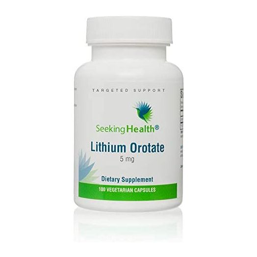Seeking Health | Lithium Orotate | Lthium Supplement | 5 mg | 100 Vegetarian Capsules | Free of Common Allergens