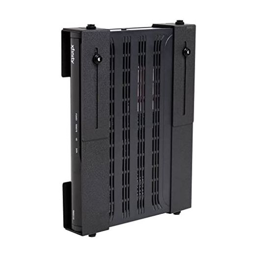 HIDEit Mounts Uni-M Wall Mount - Black Steel Adjustable Medium Device Mount - Cable Box Wall Mount, Console Wall Mount, DVD Player Wall Mount - Behind TV Cable Box Mount