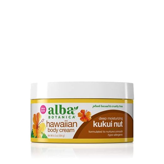 Alba Botanica Hawaiian Body Cream, Deep Moisturizing Kukui Nut, 6.5 Oz