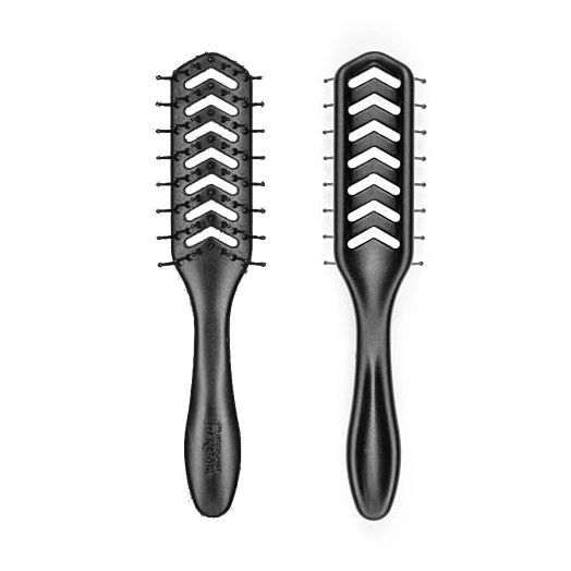 Denman Flexible Vent Brush D200, Detangling Brush With Lightweight Grip & Control, Black (Pack of 1)
