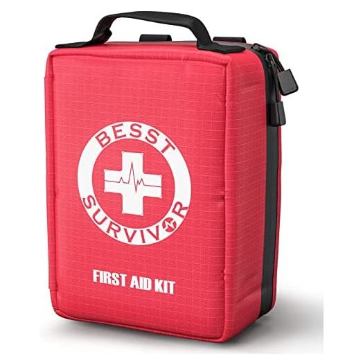 2022 UpgradeCompact First Aid Kit with Tourniquet - Labelled Compartments Molle System Trauma Kits -Emergency Rescue Kits with Elastic Bandage,Trauma Pad,Ice Pack, ect. -161 Pieces Set
