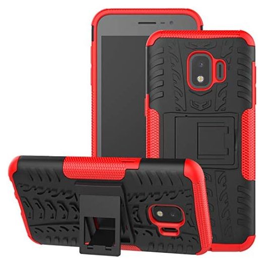 Yerebel Galaxy J2 Case, Galaxy J2 Core Case, Galaxy J2 Pure Case, with Kickstand Hard PC Back Cover Soft TPU Dual Layer Protection Phone Cover for Samsung Bench, Galaxy J2 Dash (red)