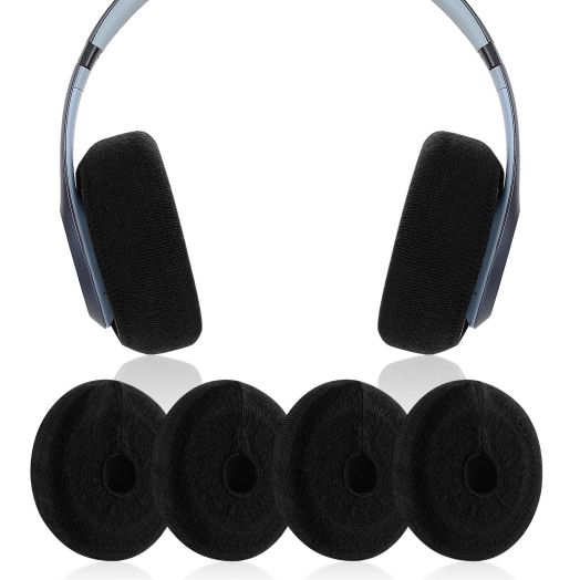 JARMOR Earpads Sweater Cover Protectors with Stretchable Knit Fabric for Beats Studio 3/2 Wireless/Wired Bose QC35 25 15 Headphones and Other Headsets with 3-4 Inch Ear Cushions [ 2 Pairs ] (Black)