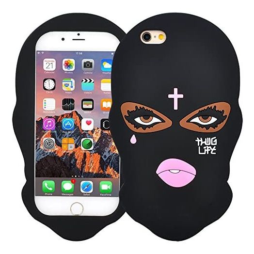VERYLULU Case for Apple iPhone 6 and iPhone 6S (4.7") Goon Thug Life 3D Cute Cartoon Big Eyes Woman Face Masked Teared Girls Jesus Christian Cross Coque Soft Silicone Phone Case Cover Protective