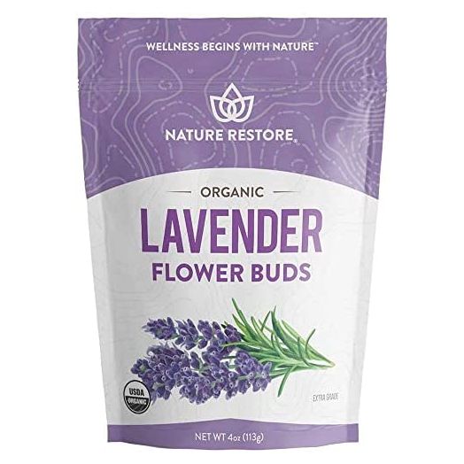 Nature Restore USDA Certified Organic Dried Lavender Flowers, Loose Leaf, Extra Grade, 4 Ounces