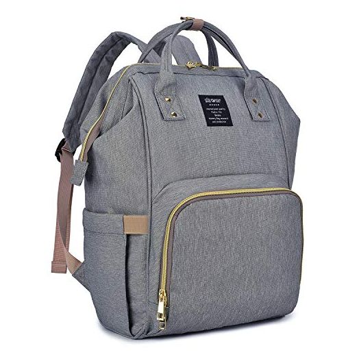 Qimiaobaby Diaper Bag Backpack,Waterproof Multifunctional Large Travel Nappy Changing Bags… (Gray)