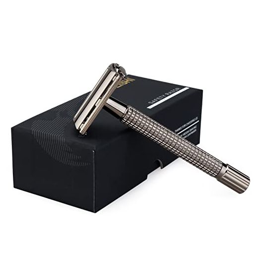 WEISHI Safety Razor Double Edge Nostalgic Long Handle Butterfly Open Razor