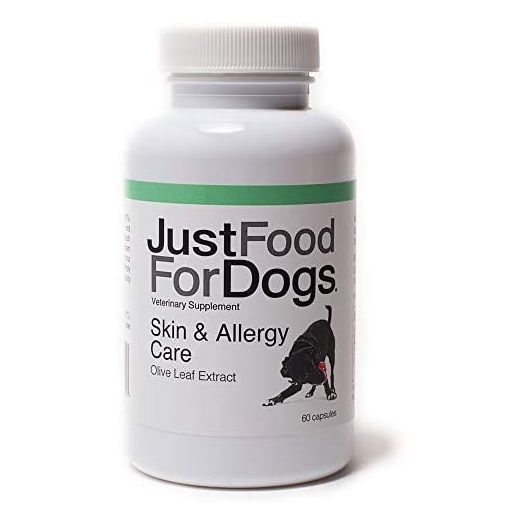JustFoodForDogs Skin & Allergy Care Supplements for Dogs - Immunity Booster with Skin Healing Relief (60 Count)