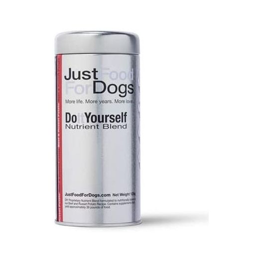 JustFoodForDogs DIY Human Quality Dog Food, Grain Free Nutrient Blend Base Mix for Dogs - Beef and Russet Potato Recipe (129 Grams)
