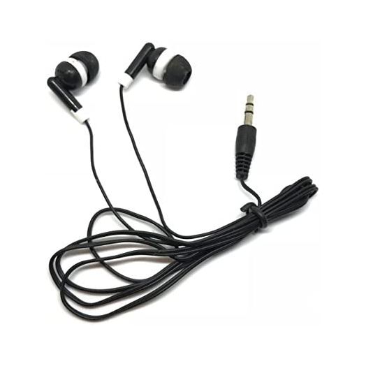 TFD Supplies Wholesale Bulk Earbuds Headphones 100 Pack for iPhone, Android, MP3 Player - Black