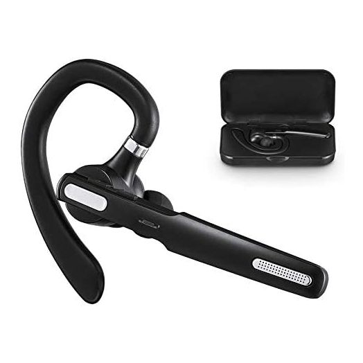 Bluetooth Headset, Wireless Bluetooth Earpiece V5.0 8-10 Hours Talktime Stereo Noise Cancelling Mic, Compatible for iPhone Android Cell Phones Driving/Business/Office (Black)
