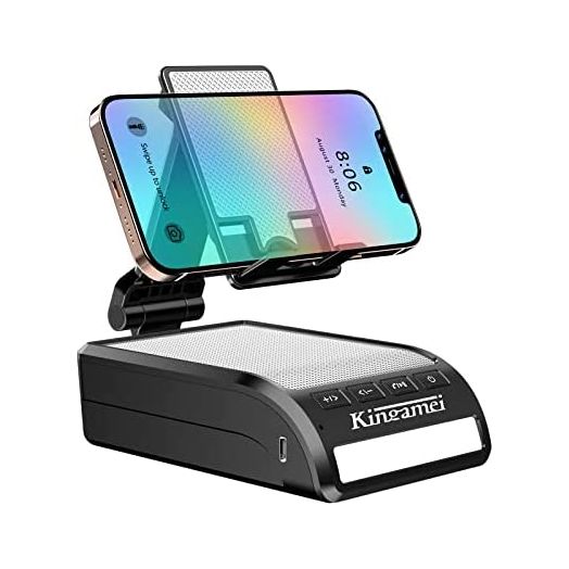Kingamei Phone stand with Bluetooth Speakers for Desk is a cool gadgets Wireless Portable Phone Holder Speaker with Loud Stereo Sound Built-in Mic Phone holder Perfect for iPhone iPad Samsung and More