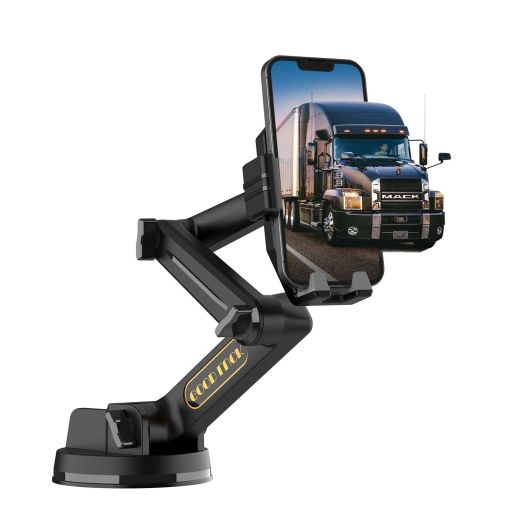 Truck Phone Holder Mount,Car Phone Holder,Dashboard Windshield Phone Holder 16.9 inch Long Arm,Super Suction Cup Compatible with Pickup Truck,Commercial Truck and All Phone