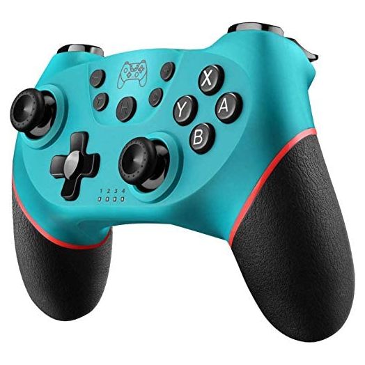 Wireless Pro Controller Gamepad Compatible with Switch Support Amibo, Wakeup, Screenshot and Vibration Functions-Blue