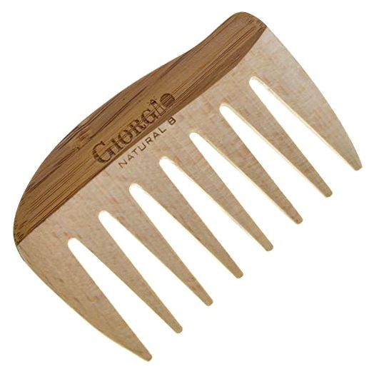 Giorgio GIONAT8 Small Natural Wooden Comb Hair Detangler Wide Tooth Comb for Curly Hair