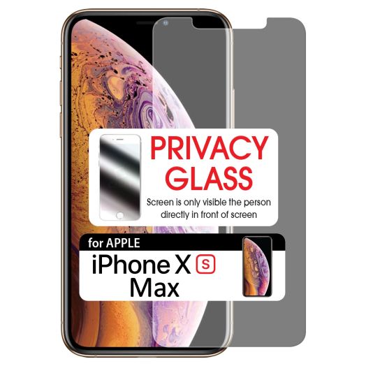iPhone XS MAx, Privacy Tempered Glass Screen Protector for Apple XS MAx (0.8mm) by Cellet