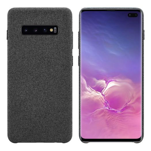 Samsung Galaxy S10 Plus Case, Durable Slim Fabric Case for Samsung Galaxy S10 Plus - by Cellet - Black