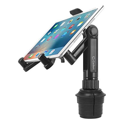 Cellet Universal 360 Adjustable Cup Holder Tablet Automobile Mount Cradle Compatible to Apple IPad Pro 12.9 IPad 9.7-inch Air 2019 IPad Mini 4 Samsung Galaxy Tab S4 S5e Surface Go Pro 6(PHC670M) 13in