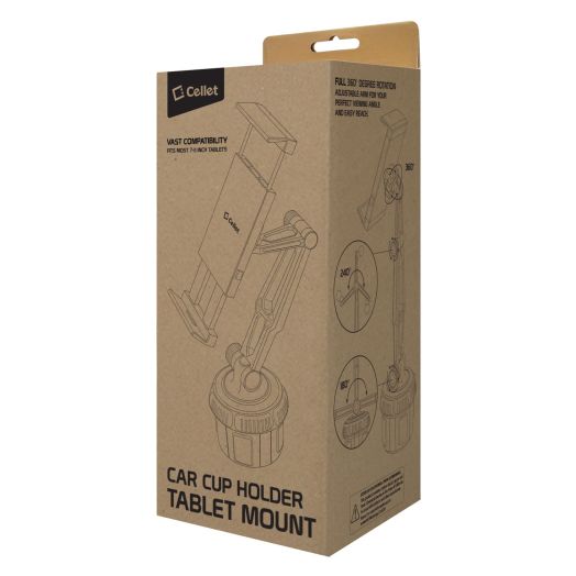 Cellet Tablet/Smartphone Cup Holder Mount, Heavy Duty Automobile Cup Holder Mount