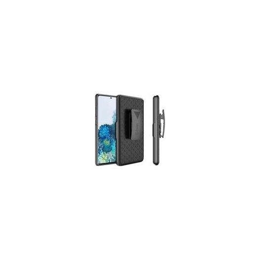 Cellet Galaxy S20 5G Holster, Shell Holster Kickstand Case with Spring Belt Clip for Samsung Galaxy S20 5G - Black