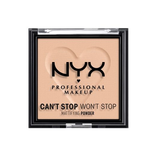 NYX Professional Makeup Can't Stop Won't Stop Mattifying Pressed Powder, Light Medium, 0.21 oz.