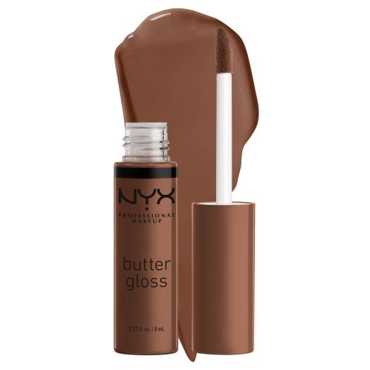 NYX Professional Makeup Butter Gloss, Non-Sticky Lip Gloss, Fudge Me, 0.27 Oz