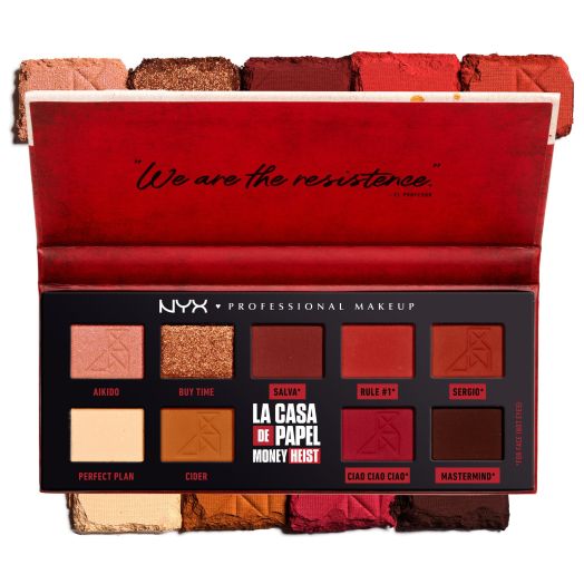 NYX Professional Makeup x Netflix Money Heist, El Professor Eyeshadow Palette, 9-pan color palette, Limited Edition